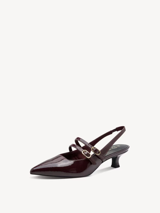 Marco Tozzi Slingback Heel Bordeaux Patent