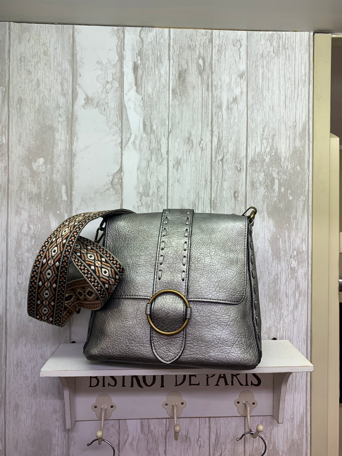 Vegan 2 strap Buckle Bag