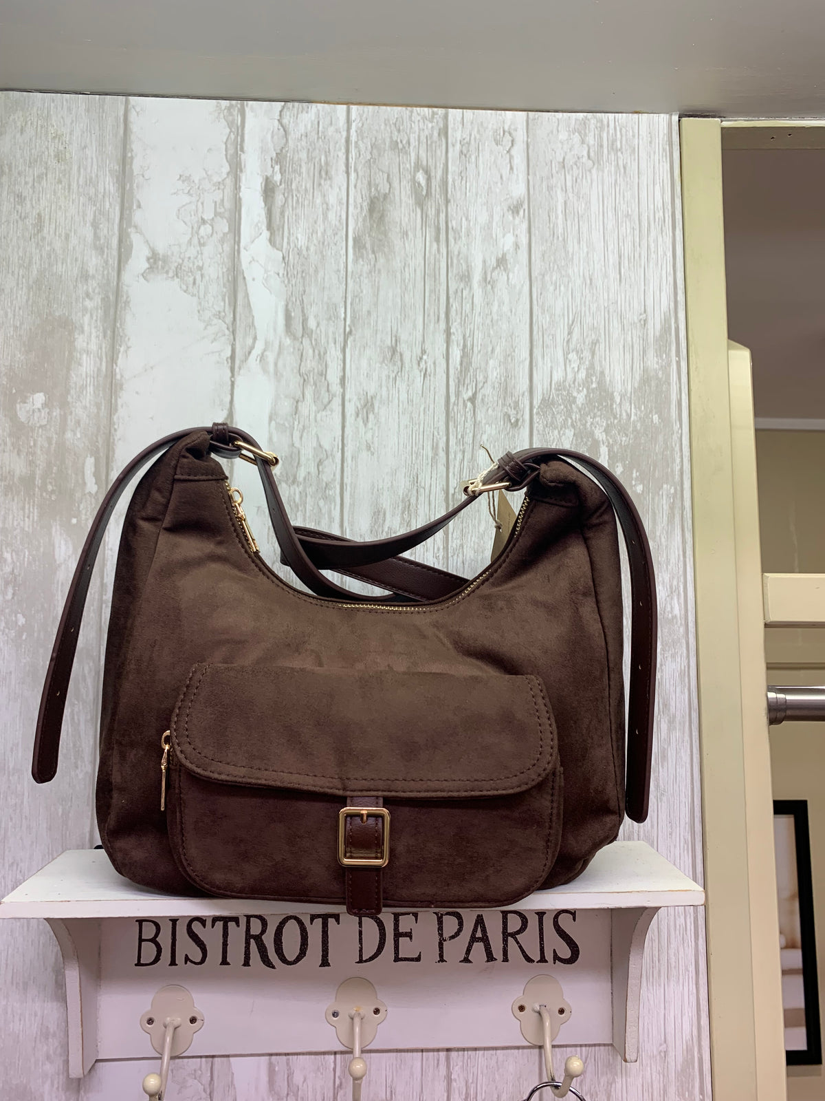 Suede Effect Pocket Cross Body Bag