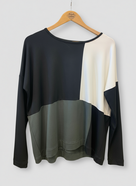 Naya Colour Block Top Forest