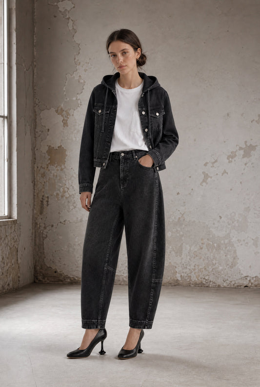 Jane Lushka Nevada Ultimate Barrel Jeans Faded Black