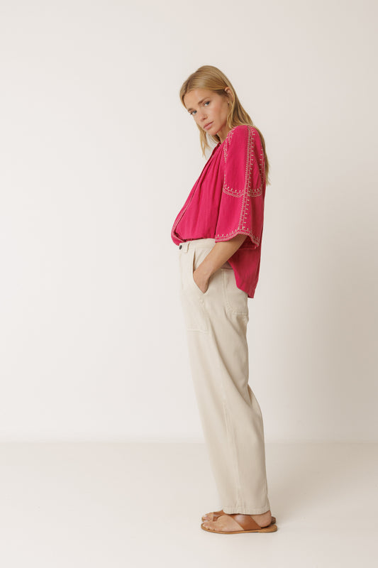 Indi & Cold Pink Stitch Top