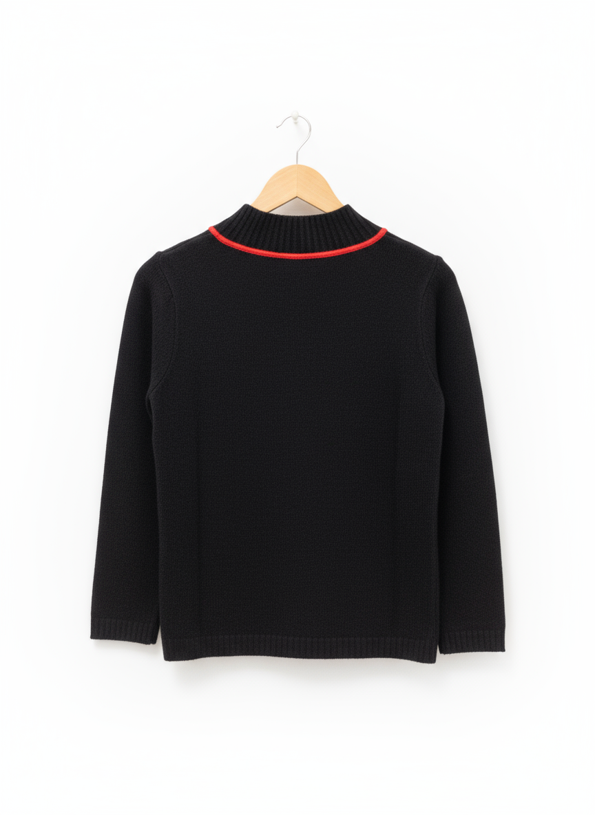 Peruzzi Zip Front Knit- Black