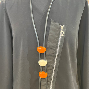 Rubber long Necklace Orange