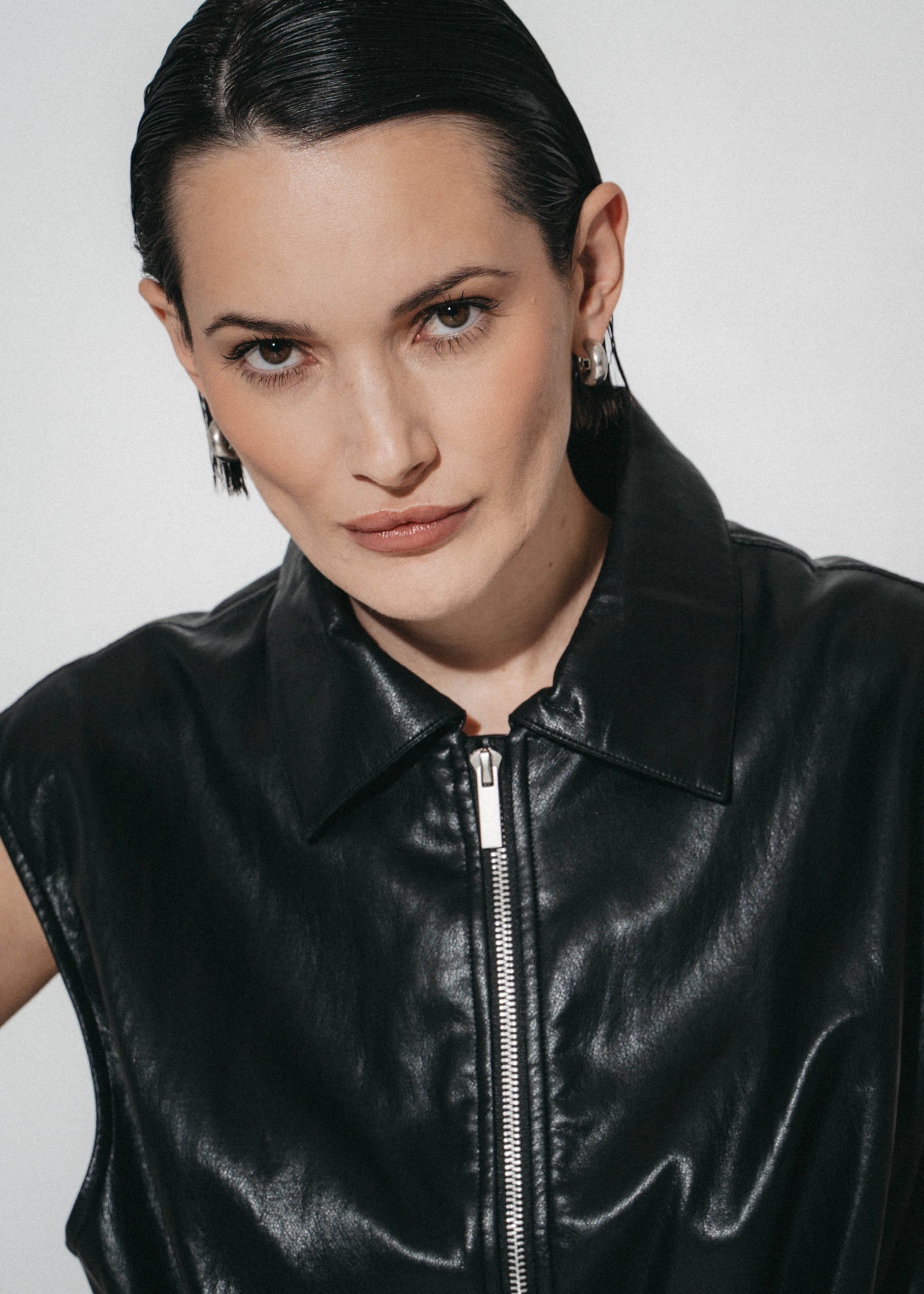 Jane Lushka Alora Eco Leather Vest Black