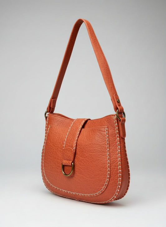 Vegan Leather Stitch Bag