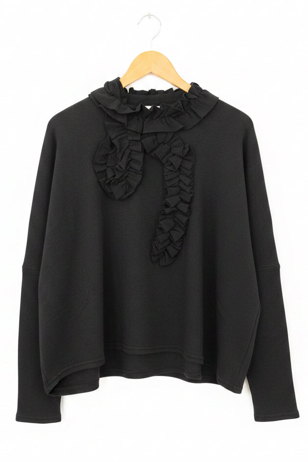 Neirami Ruched Pullover Black