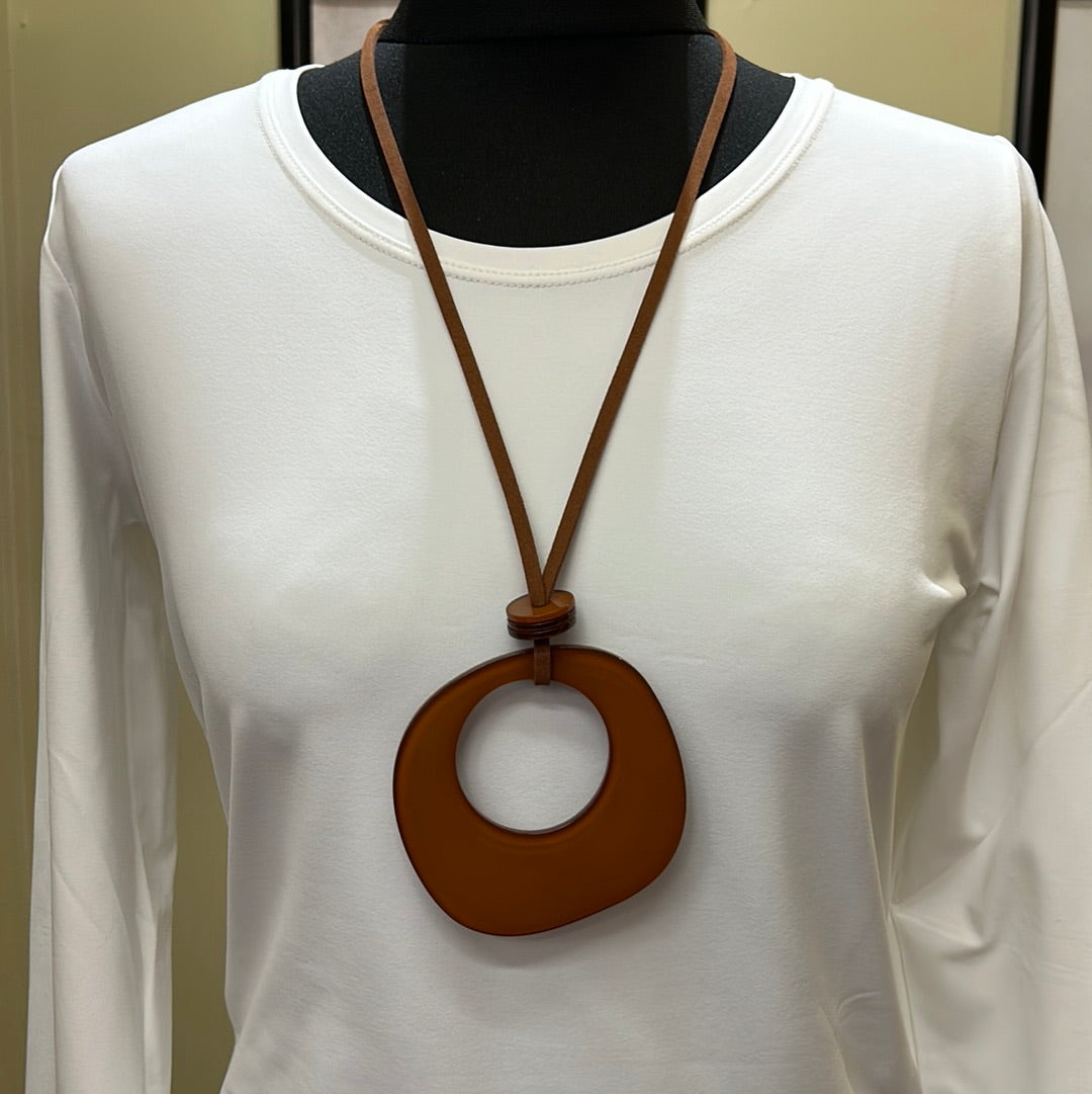 Peruzzi Cognac Resin Pendant