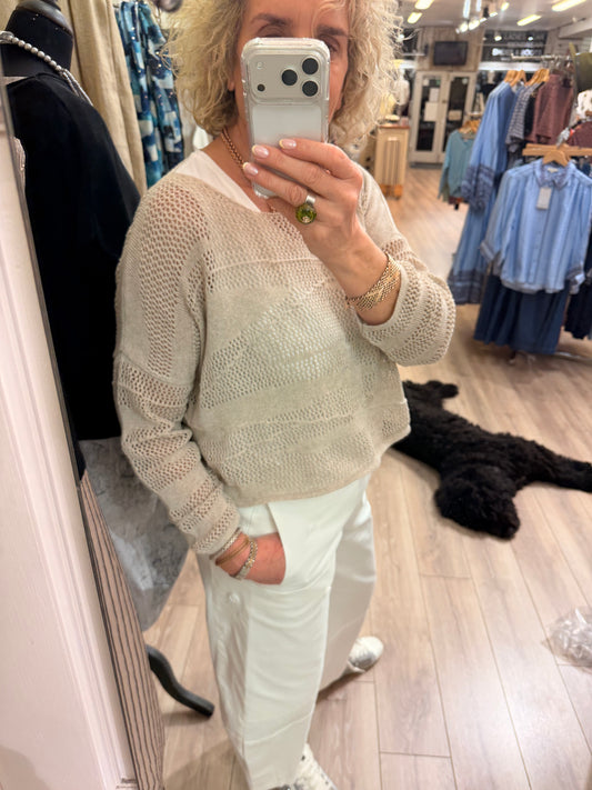 Lotus Eaters Lak 14 Knit Top Beige