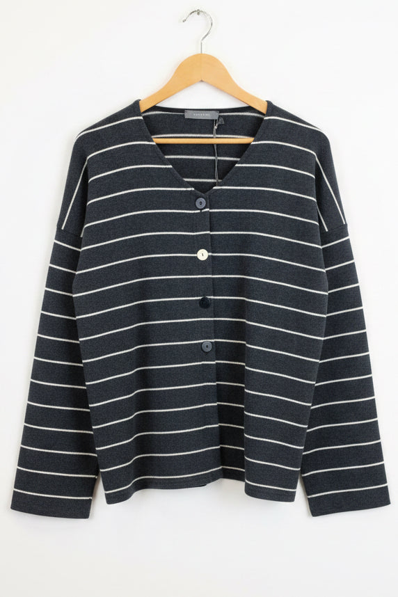 Neirami V-Neck Cardigan Carbone