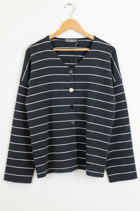 Neirimi V-Neck Cardigan Carbone