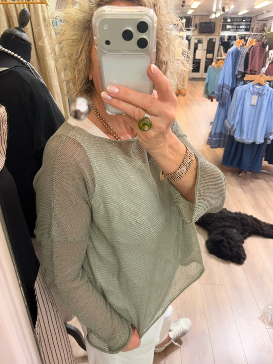 Lotus Eaters Lak 06 Knit Top KHAKI