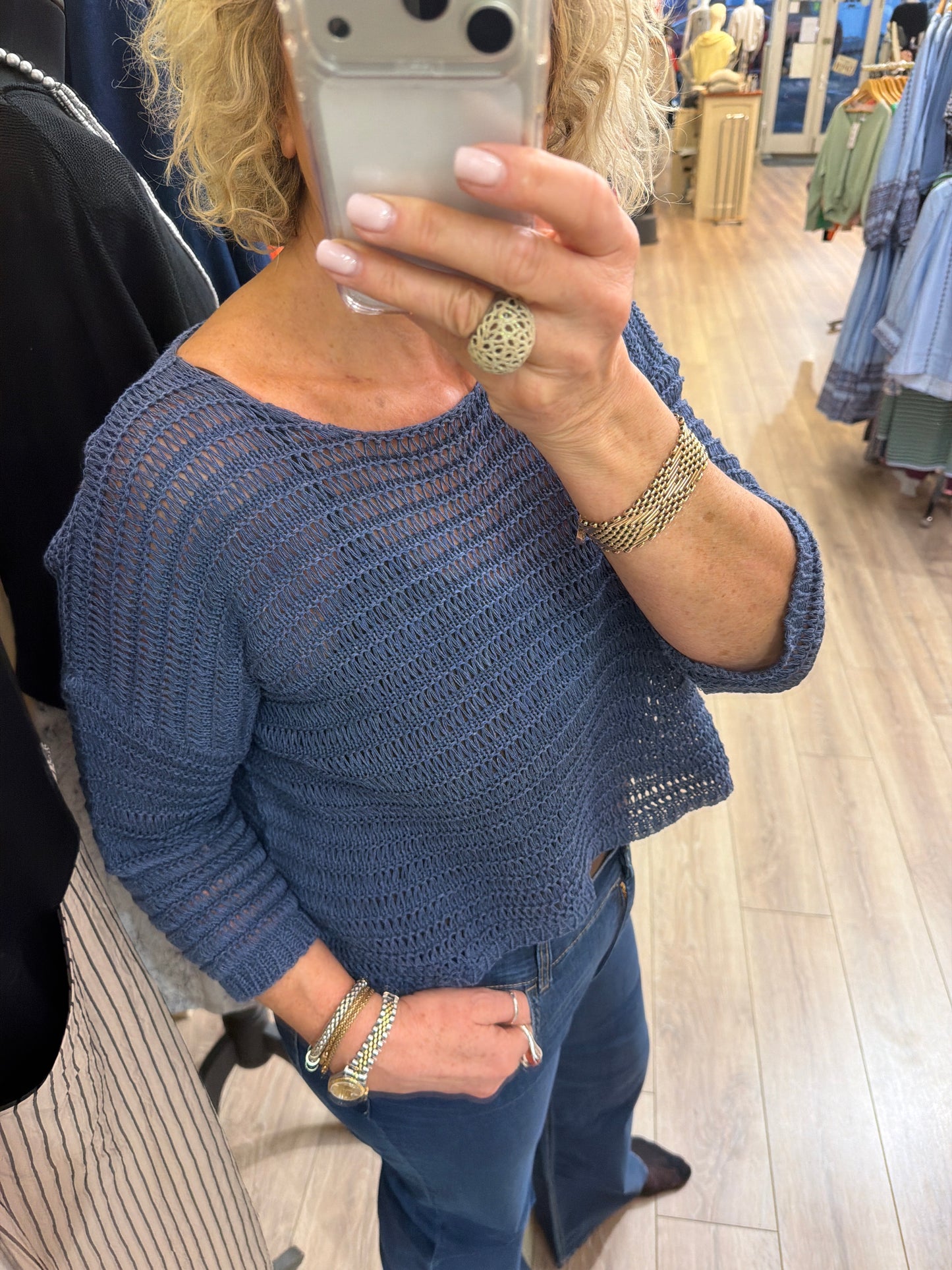 Lotus Eaters Lak 20 Knit Top Indigo