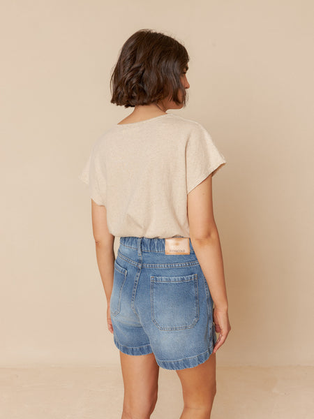 INDI & COLD RETRO DENIM SHORTS