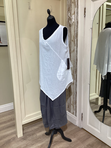 ABACA Allie Asymmetrical Top Snow