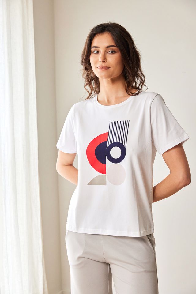 Peruzzi Circle Print T-Shirt Red