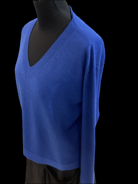 Art V-neck Sweater blue