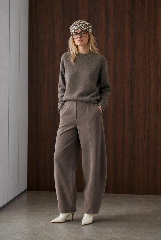 Jane Lushka Velvety Wool Blend Pullover Toupe