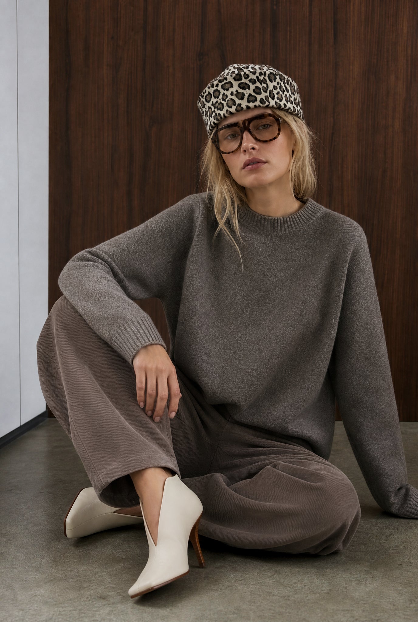 Jane Lushka Velvety Wool Blend Pullover Toupe