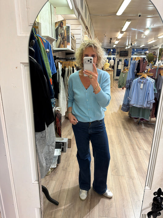 Twns Aspen Long sleeved V-Neck Cardigan Blue Sky