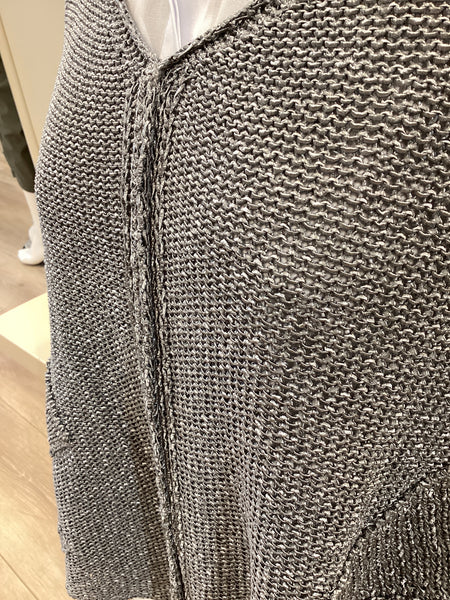 Naya Square Oversize V Neck Knit Slate