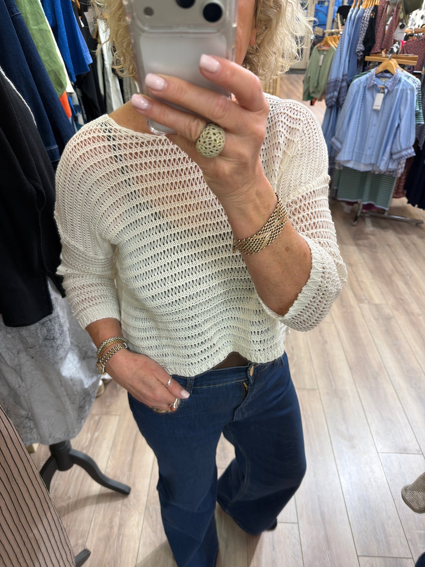 Lotus Eaters Lak 20 Knit Top ECRU