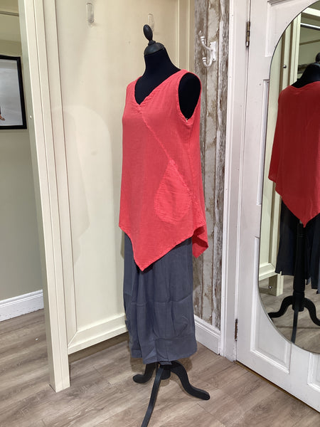 ABACA Allie Asymmetrical Top Candy