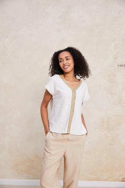 Peruzzi Metallic Trim Top