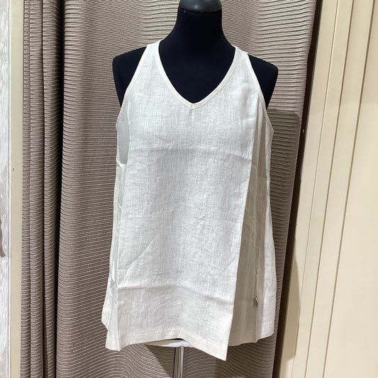 Luukaa V-Neck Linen Top Anthracite