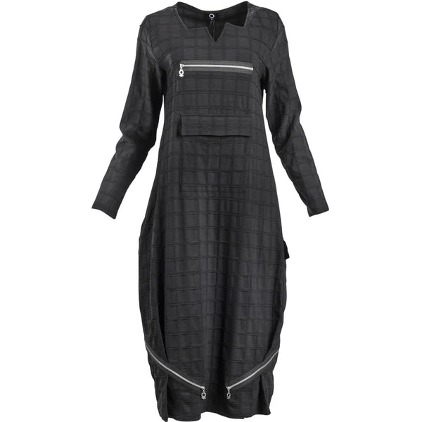 My Soul Bubble Zip Dress- Black