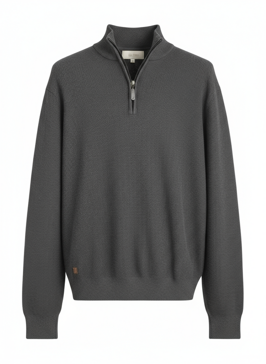6th Sense Tommy 1/4 Zip Jumper Charcoal