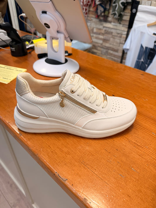 S.Oliver wedge Zip Trainer Beige
