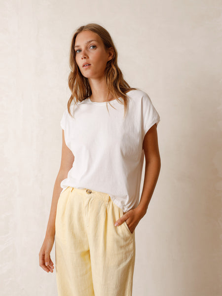 Indi&Cold Cap Sleeve Shirt - White