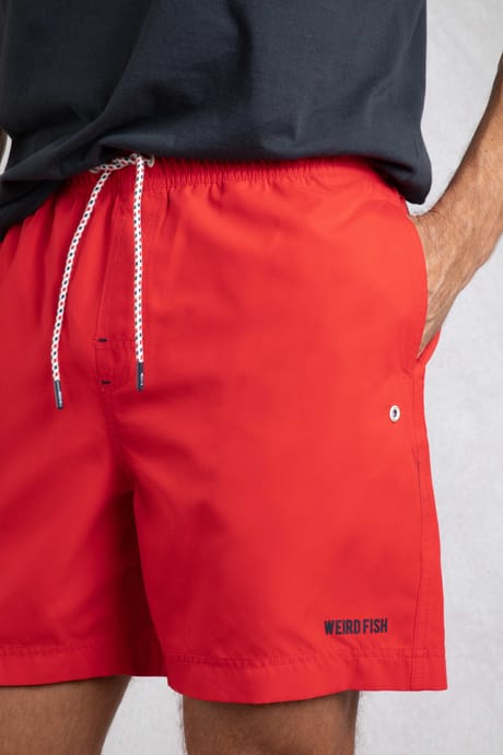 Weird Fish Banning Swim Shorts - Retro Red