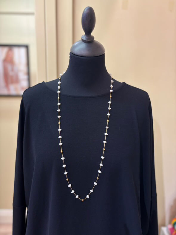 Gold Small Bead/Pearl Necklace