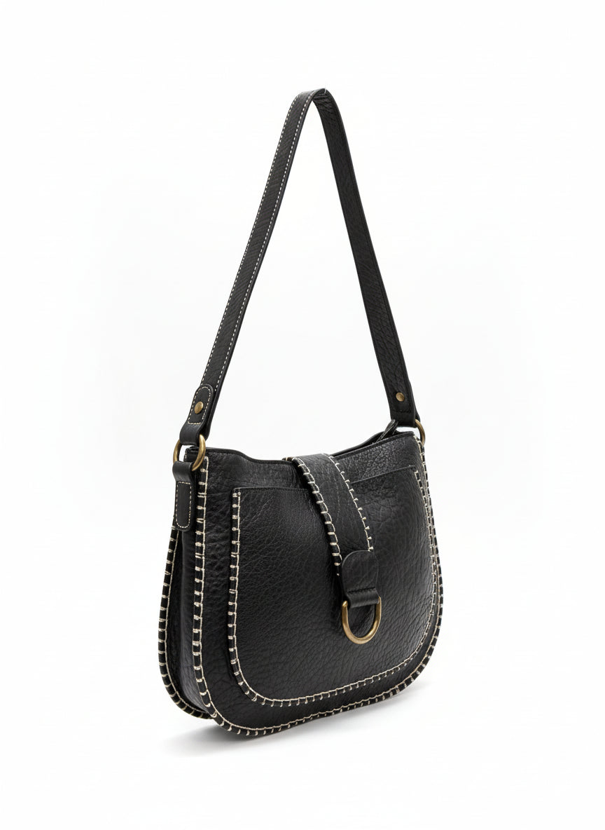 Vegan Leather Stitch Bag