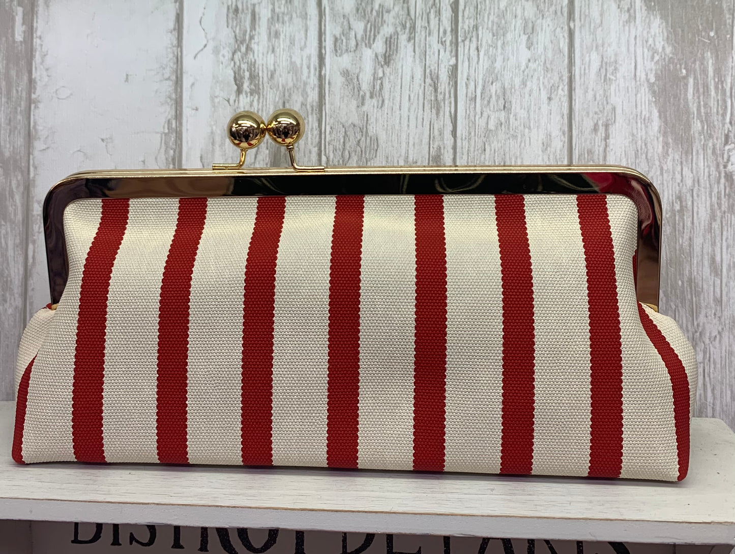 Stripe Clutch Bag