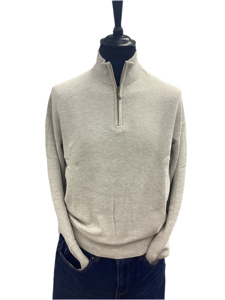 Benetti Dawson 1/4 Zip Knitwear Stone