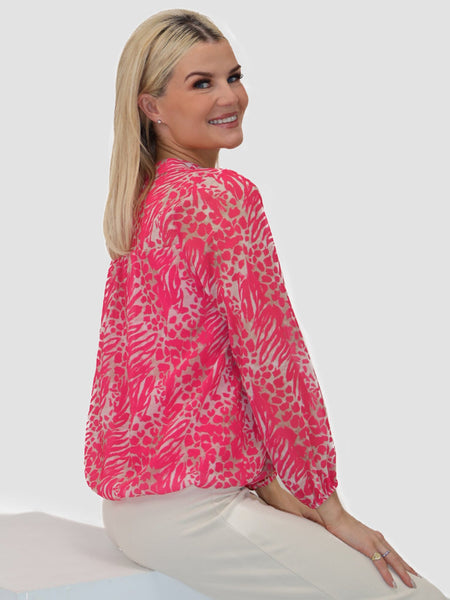 Kate & Pippa Bella band top Cerise