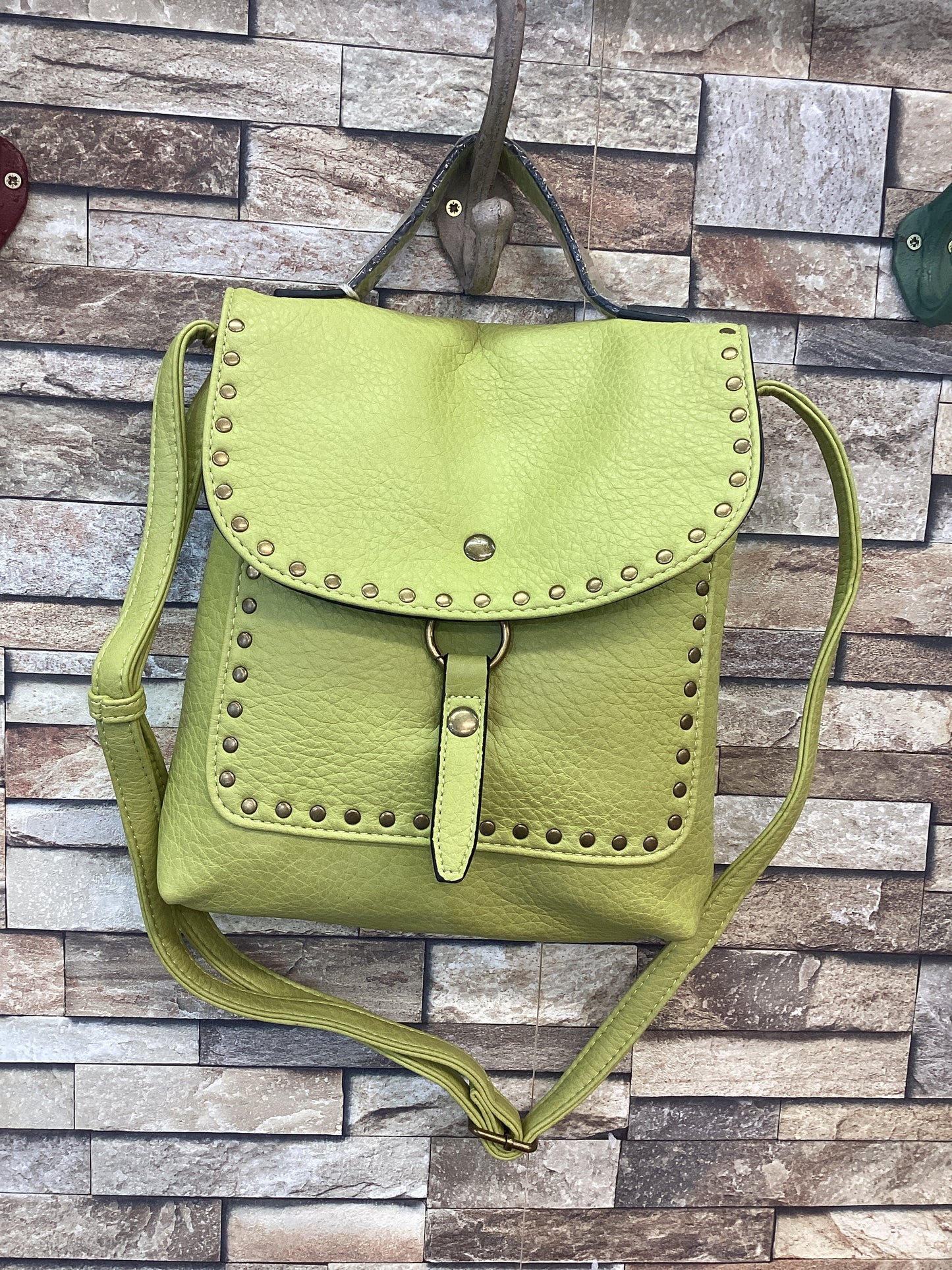 Vegan Leather Stud Crossbody