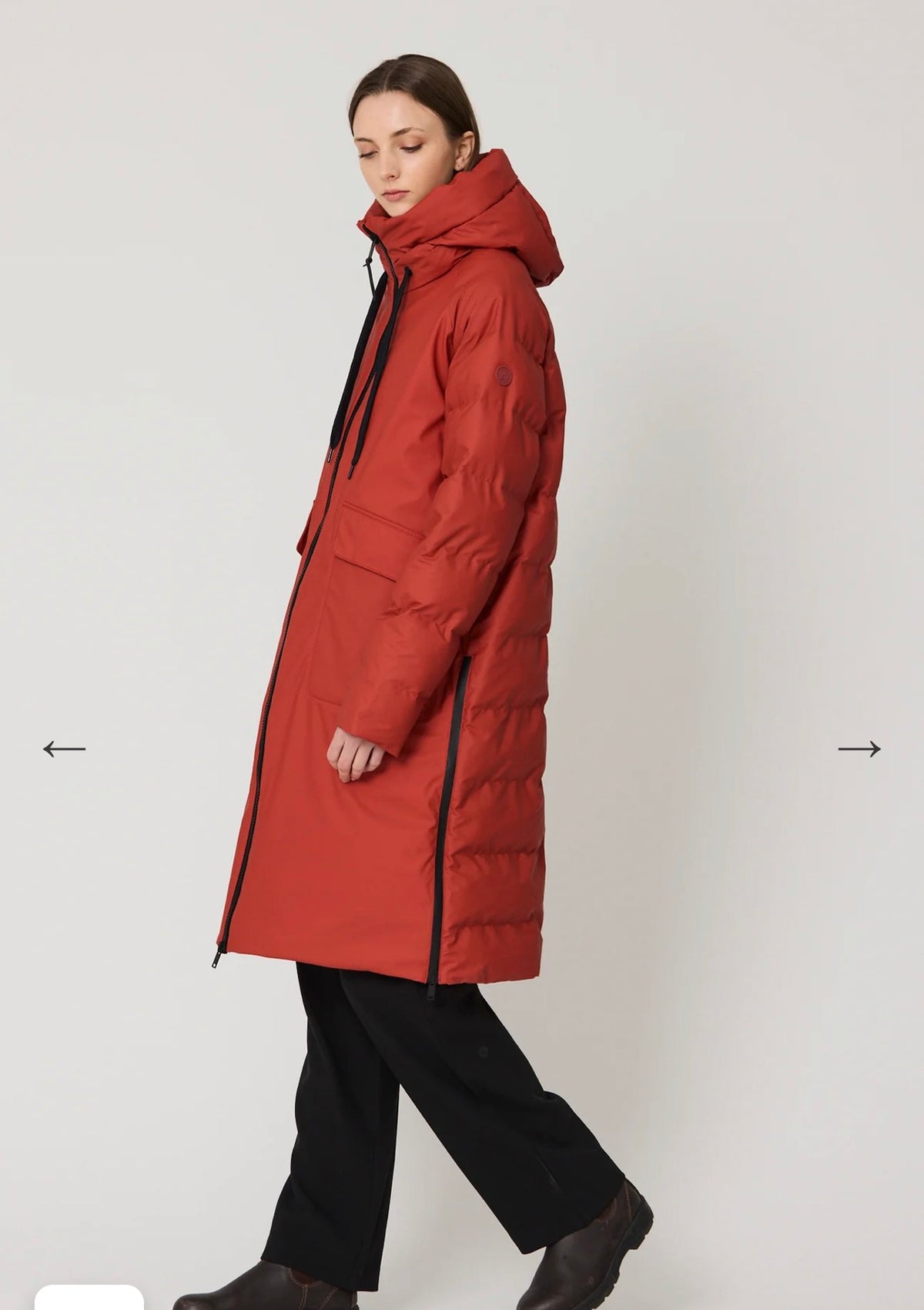 Tanta Rime Puffer Coat Red Ochre