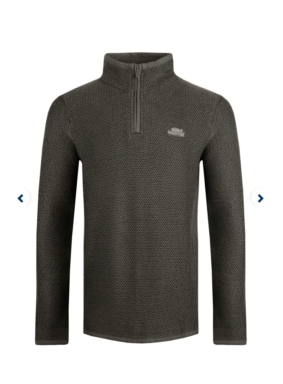 Weird Fish 1/4 Zip Stern Macaroni- Dark Grey