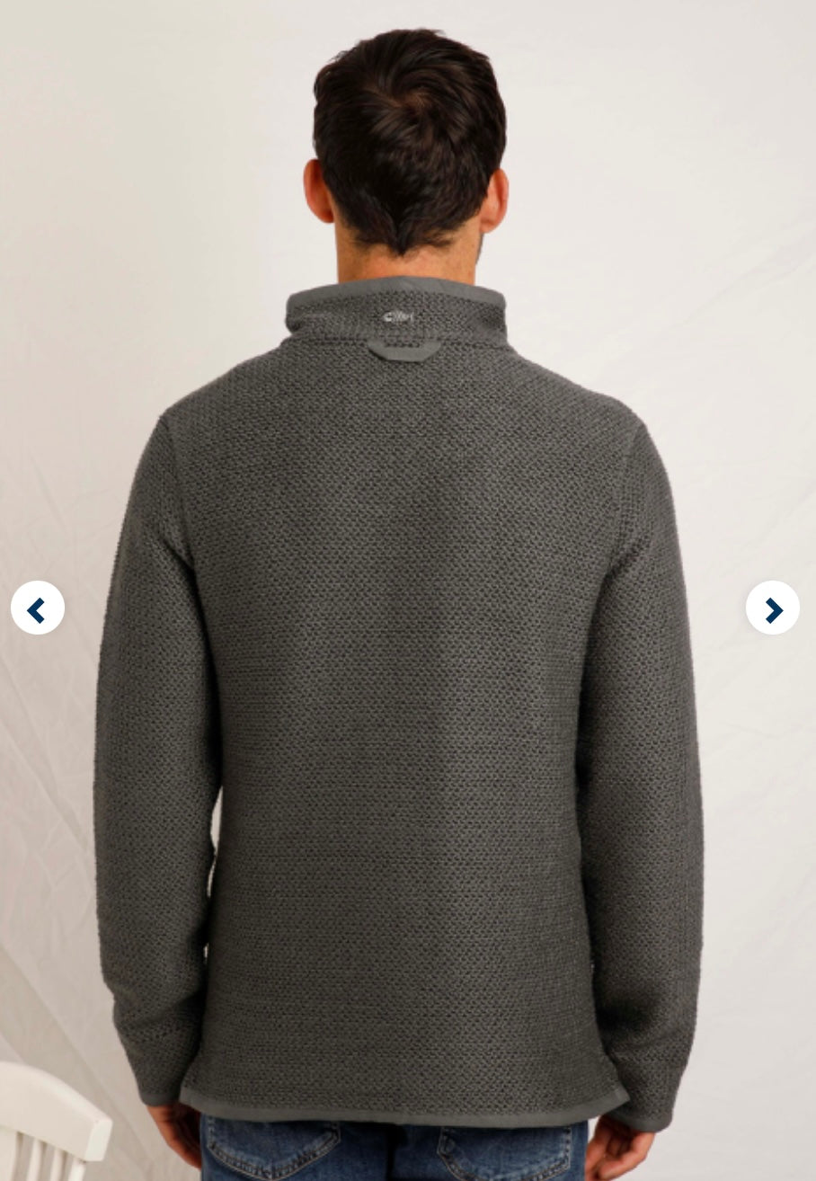 Weird Fish 1/4 Zip Stern Macaroni- Dark Grey