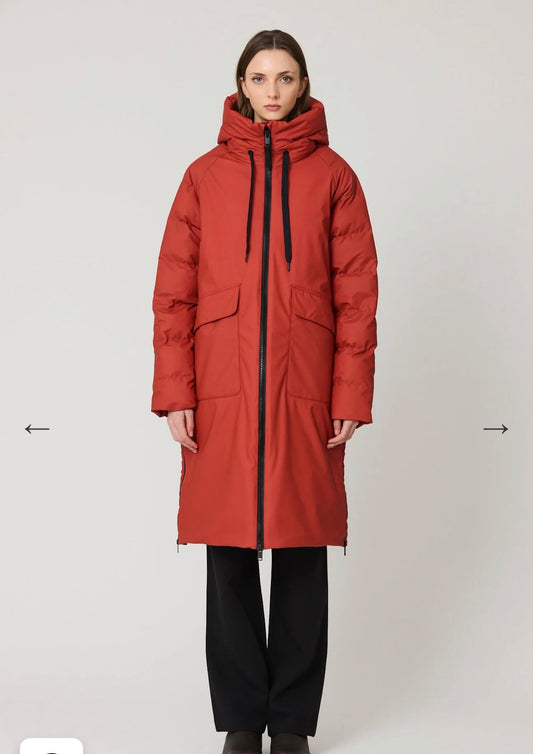 Tanta Rime Puffer Coat Red Ochre