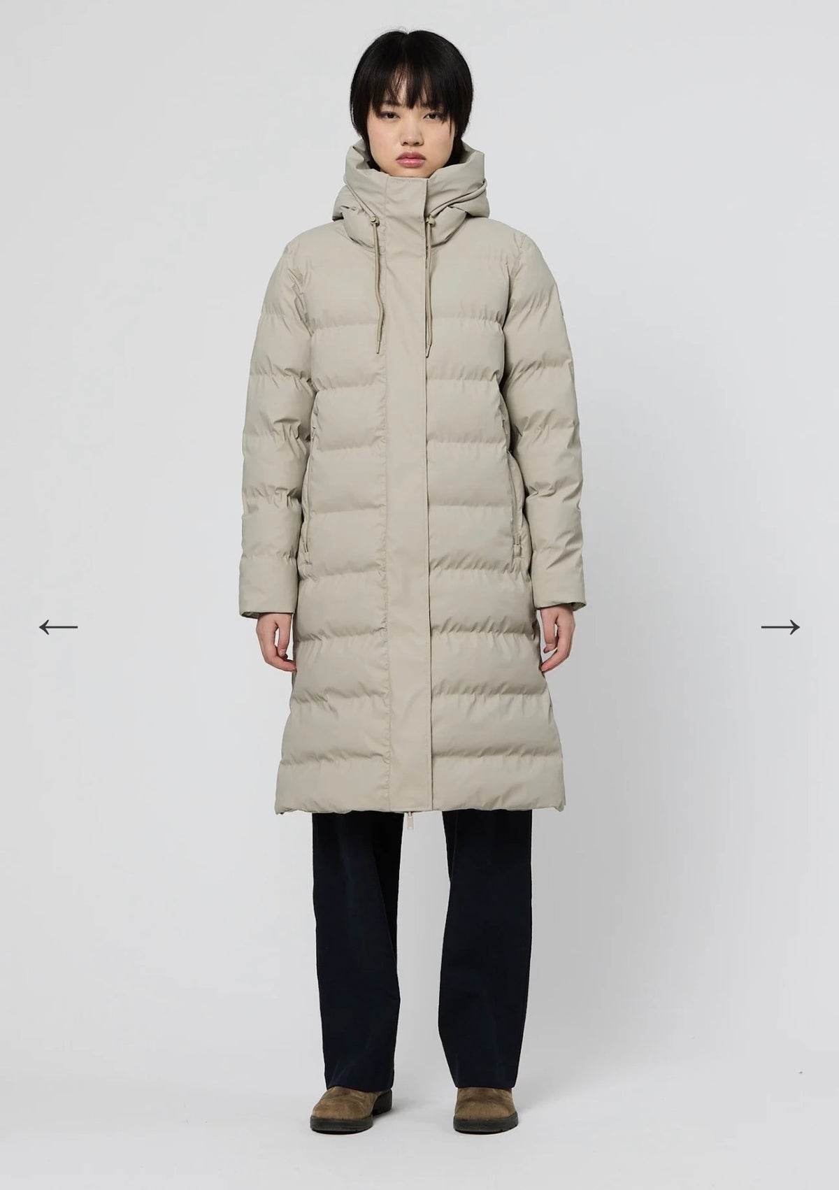 Tanta Glaze Padded Coat Stone Grey