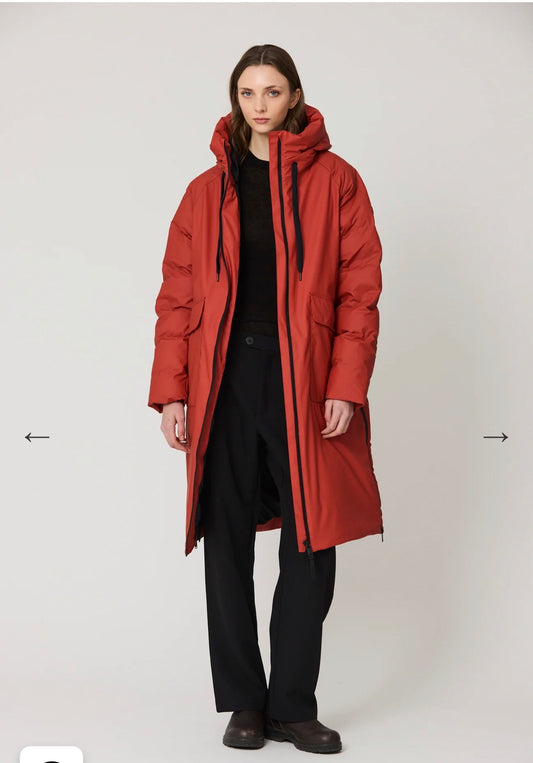 Tanta Rime Puffer Coat Red Ochre