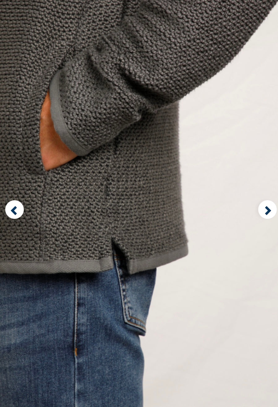 Weird Fish 1/4 Zip Stern Macaroni- Dark Grey