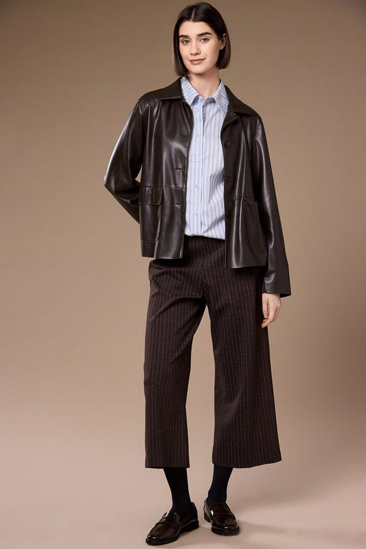 Peruzzi Faux Leather Jacket Brown