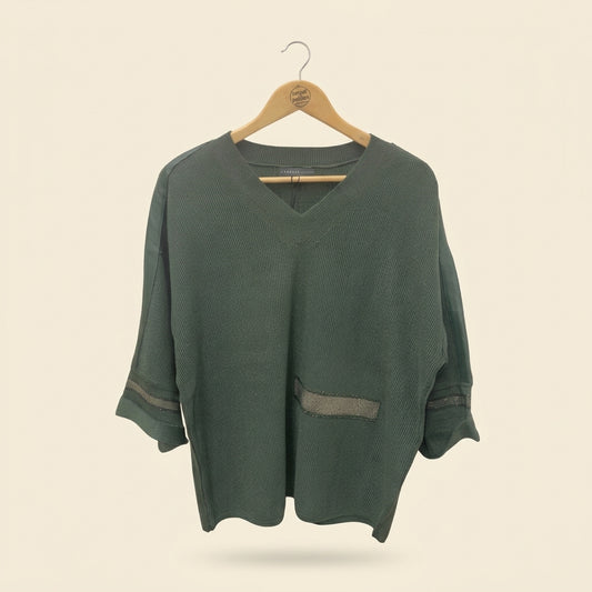 Peruzzi Pleather Trim Knit Green