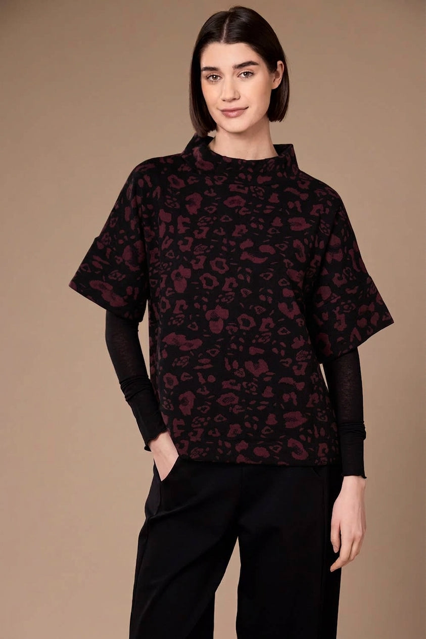 Peruzzi Animal Jacquard Knit Wine
